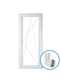   100x180 cm-es egyszárnyú bukó-nyíló műanyag erkélyajtó 6 kamra