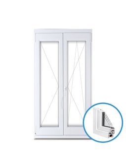  kétszárnyú, váltószárnyas bukó-nyíló műanyag erkélyajtó - 3 rétegű