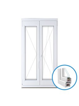  kétszárnyú, váltószárnyas bukó-nyíló műanyag erkélyajtó