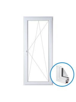  egyszárnyú, bukó-nyíló műanyag erkélyajtó - 3 rétegű